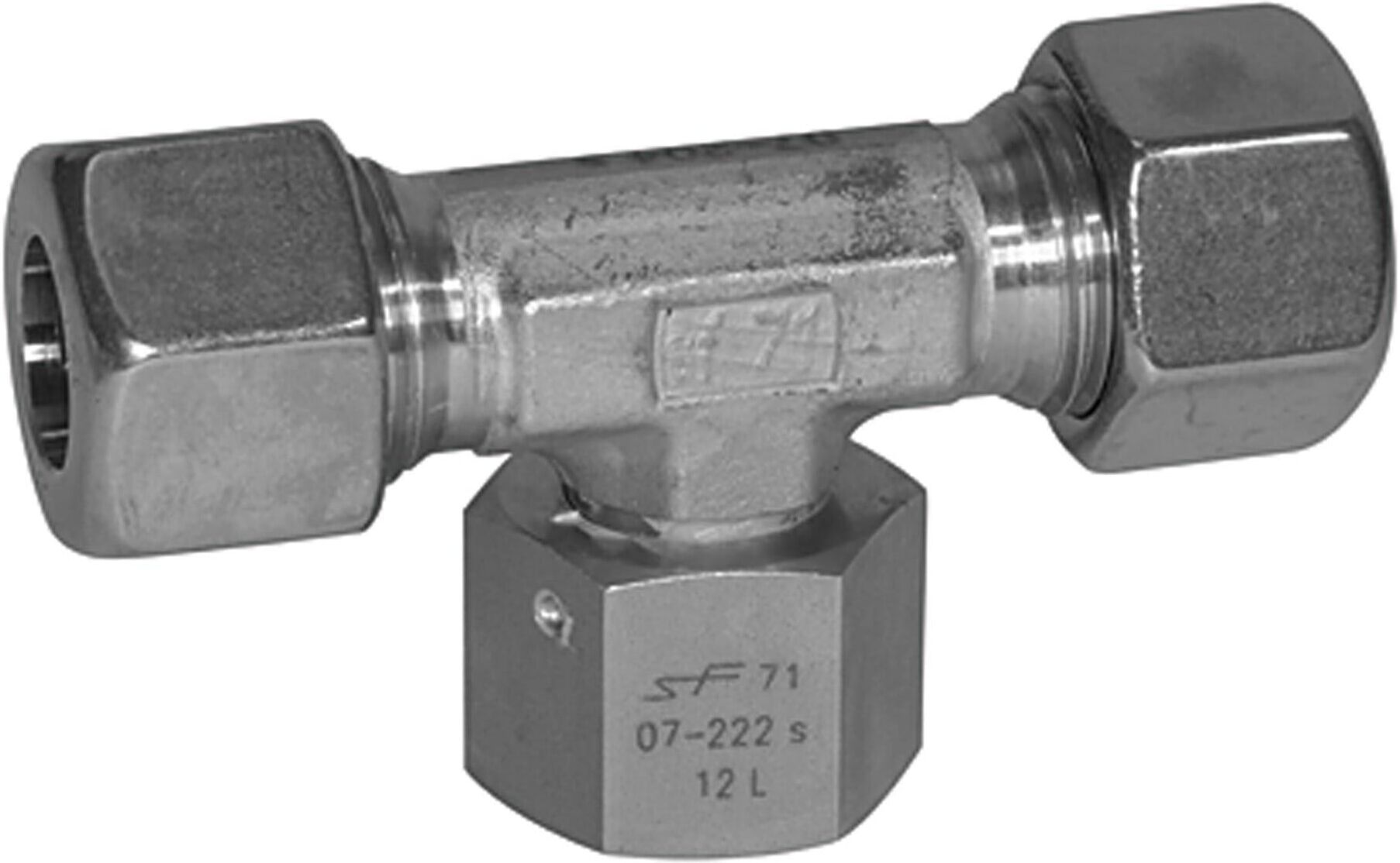 Riegler Einstellbare T-Verschraubung, Dichtkegel, M12x1,5 i., ES 1.4571 (ES 541)