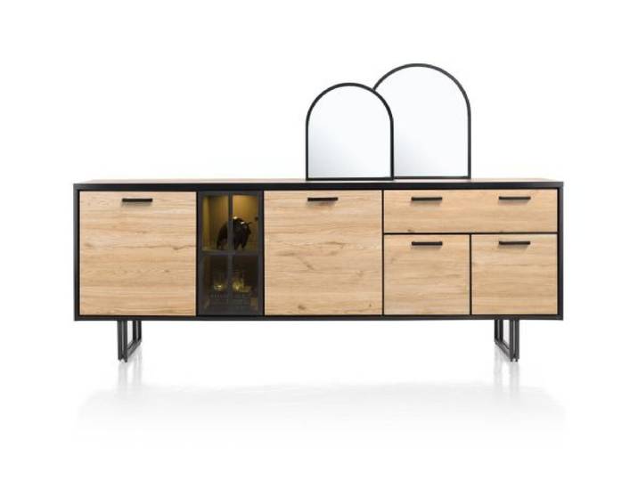 Henders & Hazel Avalon Sideboard mit LED 4 Türen+1 Lade+1 Glastür