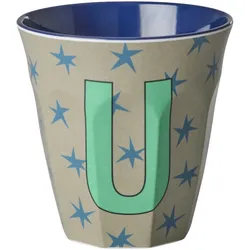 RICE Melamin Buchstabenbecher Stars, U