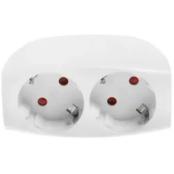 Steckdosenadapter mit zwei 230V Steckdosen Schuko W-32001