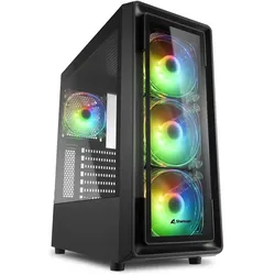 Sharkoon TK4 RGB (ATX, mATX, Mini-ITX), PC Gehäuse, Schwarz