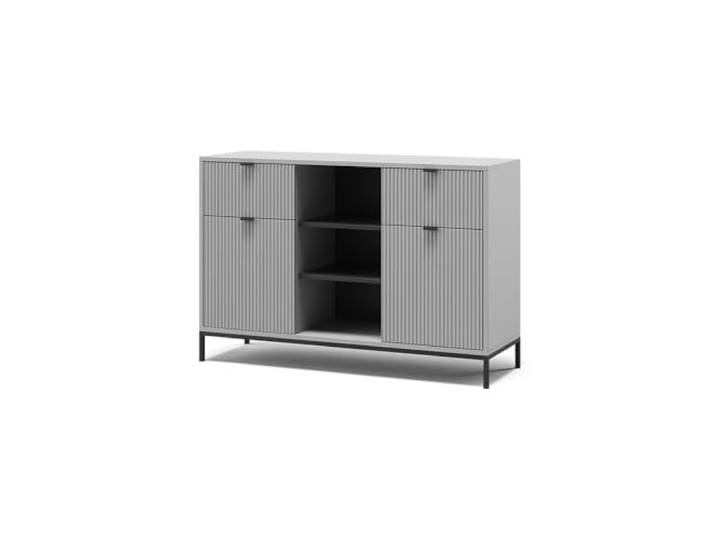 Vicco Kommode Eliza , Grau 120 x 81.2 cm mit 2 Schubladen und 2 Türen, kombinierbar mit weiteren Möbeln der Eliza Serie