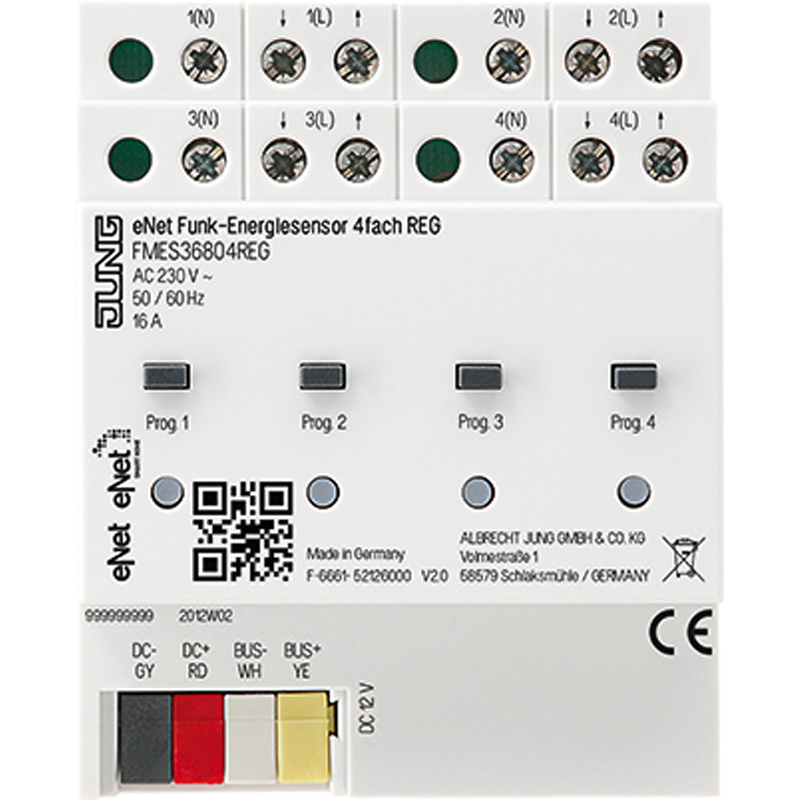 Jung FMES36804REG Funk-Energiesensor 4-kanalig REG
