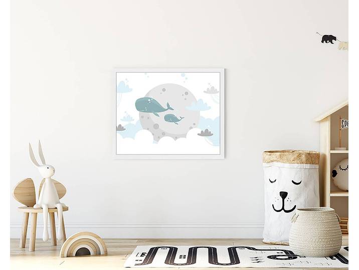 Tableau déco Whale Illustration 43 x 53cm Multicolore
