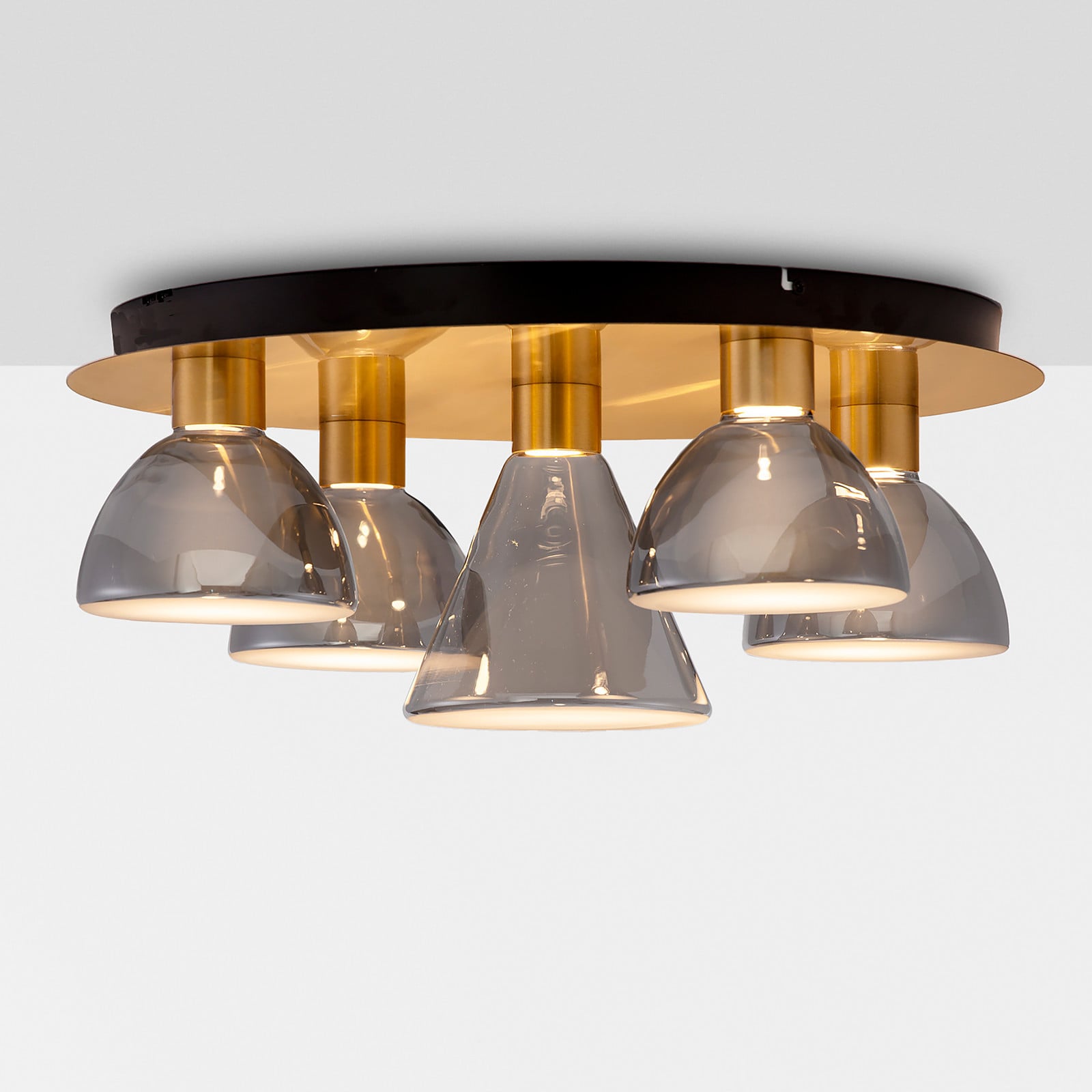 home24 Plafondlamp Voi goud/goud, Ø 57 cm
