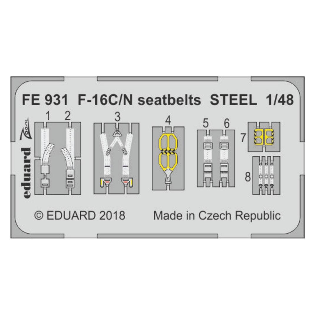 Eduard F-16C/N seatbelts STEEL for Tamiya (FE931)