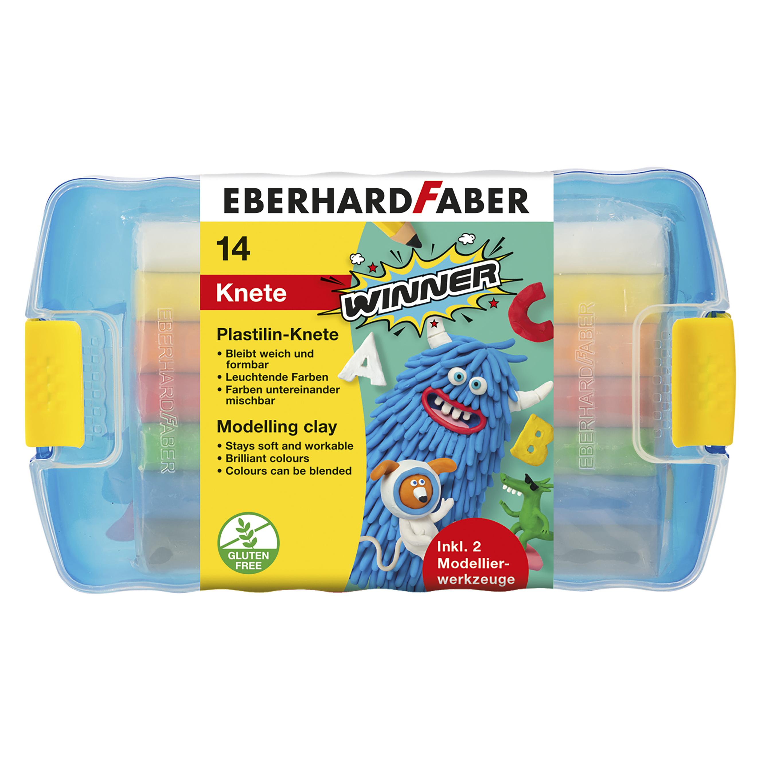 EberhardFaber Eberhard Faber Vertrieb GmbH Plastilin-Knete sortiert 14er Box,2 Modellierstäbe (572010)