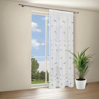Gardine GERSTER "Calina" Gr. 1, grau, B:140cm H:245cm, Wirkware, Polyester, Gardinen, Gardine, SB-Schal mit Uniband "Calina"