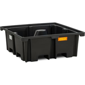 CEMO Auffangwanne 400/4, 11276, aus Polyethylen, 129 x 129cm, unterfahrbar, 400 Liter