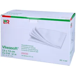 Lohmann & Rauscher, Verbandsmaterial, Vliesstoffkompressen 7.5x7.5cm 4-lagig steril