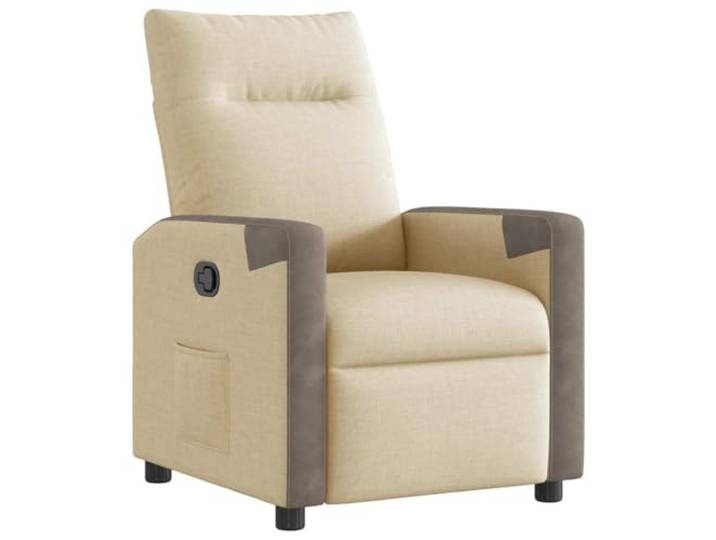 GHVBNMF Relaxsessel Stoff Manuell Liegesessel TV Sessel Creme Ergonomischer Ruhesessel mit verstellbarer Fußstütze und Seitentasche fürs Wohnzimmer, Polsterung aus Schaumstoff
