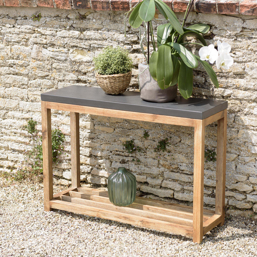 Highland Dunes Akil Rectangular Concrete Outdoor Buffet & Console Table Gray 61cm H x 28cm W x 87cm L