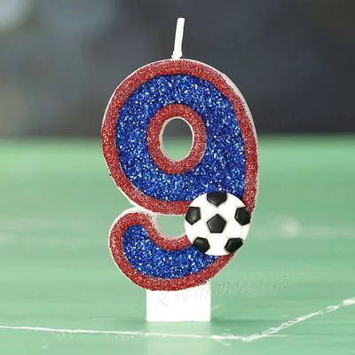 Uplift Treasures Football Number Birthday Candle For Sports Theme Cakes 9