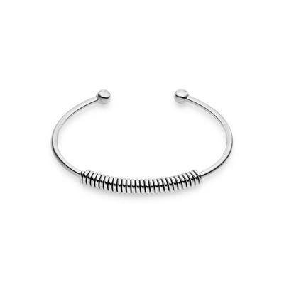 Armspange LIEBESKIND BERLIN "Twist", edelstahlfarben, Armbänder, Damen, 7cm, Edelstahl, Armspange