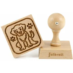 Folkroll Keksstempel Hündchen, 55x55 mm, Cookiestempel, Backstempel, Keks, Stempel, Motiv, Buchenholz, 336809
