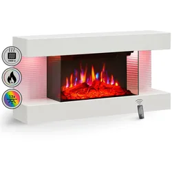 Elektro-Wandkamin BALDERIA Ida – Heizung bis 1800 W, 3D-Flammeneffekt, weiss