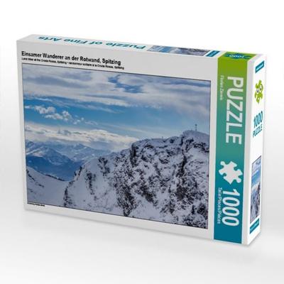 CALVENDO Puzzle Einsamer Wanderer an der Rotwand, Spitzing 1000 Teile Puzzle quer | 1000 Teile Lege-Größe 64 × 48 cm Foto-Puzzle für glückliche