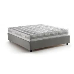 Apel - Doppelbett, Grau, Matratze Inklusive Made in Italy