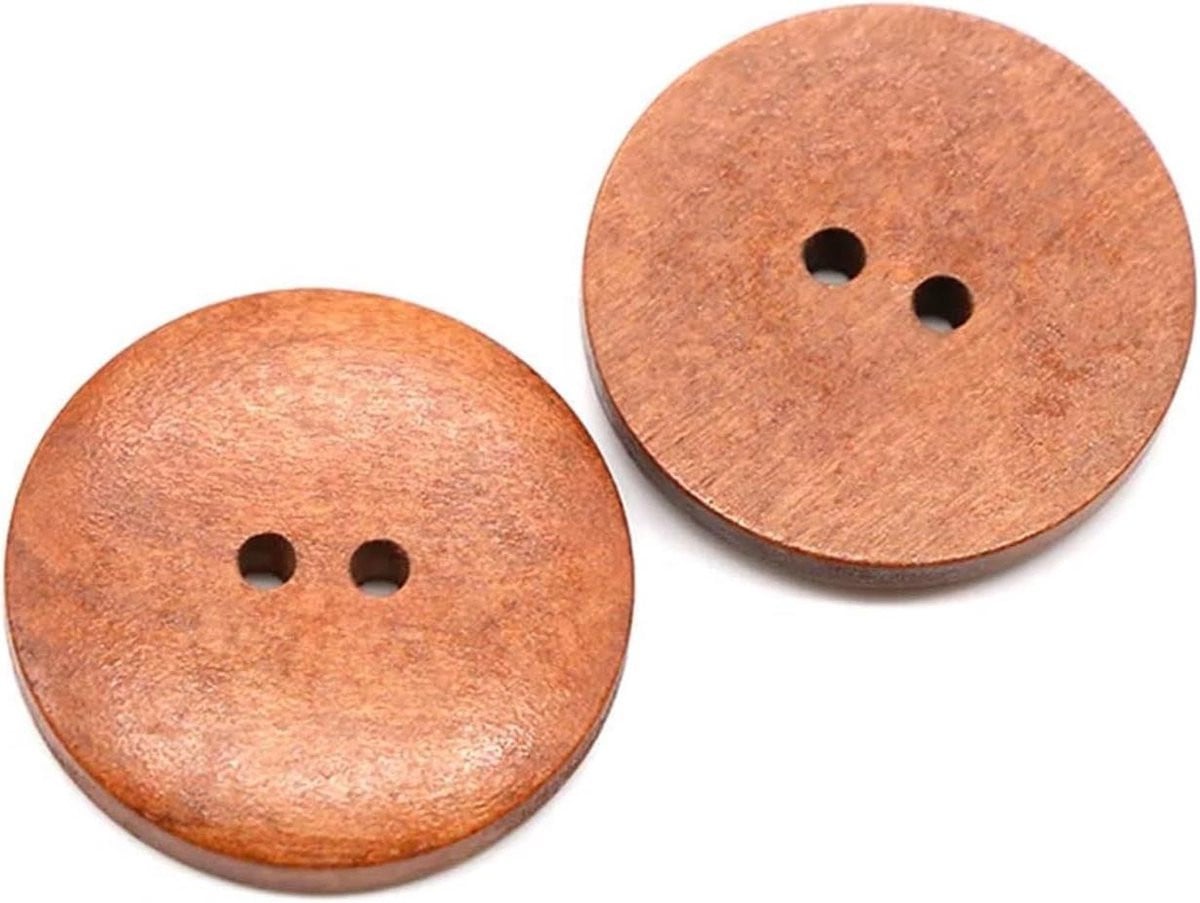 Set van 10 natuurlijke houten knopen voor het versieren van kleding, diameter: 15 mm