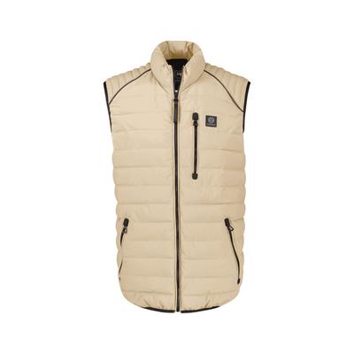 Steppweste LERROS, Herren, Gr. XL, gravel beige, Web, Obermaterial: 100% Polyester, normal hüftbedeckend, Rundhals, Westen Steppweste, mit Reißverschluss