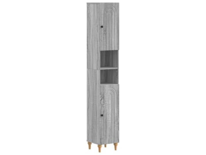 Makastle Badezimmerschrank mit offenem Regal Sonoma-Grau