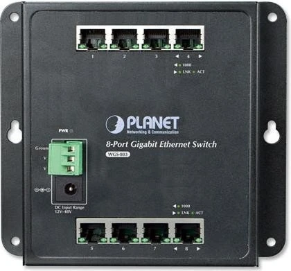 Planet Technology Industrial 8-Port 10/100/1000T Wall-mount Switch
