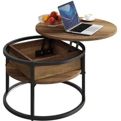 Vicco, Couchtisch + Beistelltisch, Couchtisch Marlo, Holz/Schwarz, 57 x 57 cm (57 x 57 x 47.50 cm)