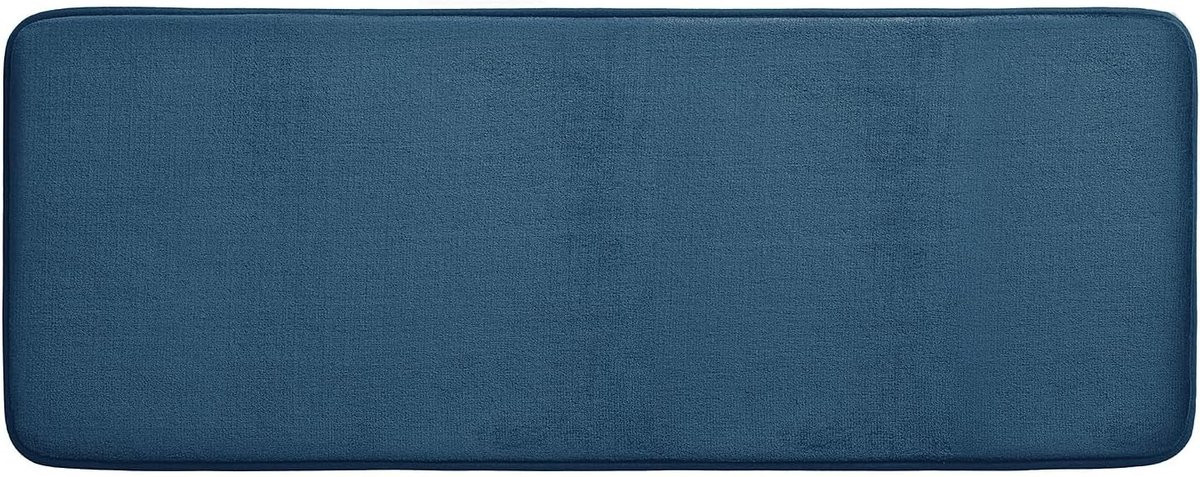 Blauwe comfortabele badmat van geheugenfoam met antislip, decoratieve voetmat voor badkamer en woonkamer, 45 x 120 cm