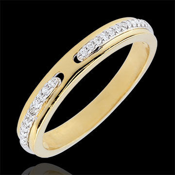 Edenly Trauring Versprechen - Zweierlei Gold und Diamanten - Kleines Modell