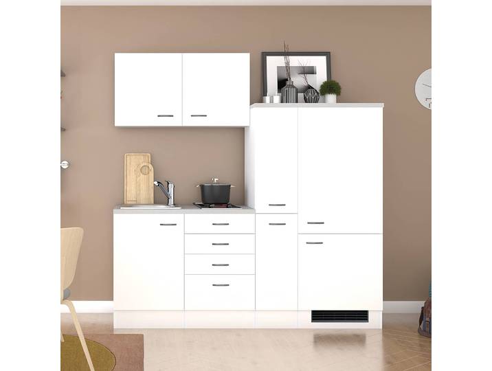 Singleküche Cresta 190cm Weiß/Weiß