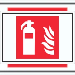 HB-Druck Feuerlöscher Symbol Aufkleber A4 (210x297mm)