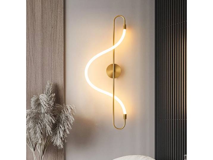 Lampe murale design Art Note, style nordique, géométrique, bande lumineuse pour chevet, salon, salle d'exposition, décoration minimaliste pour la maison, éclairage LED