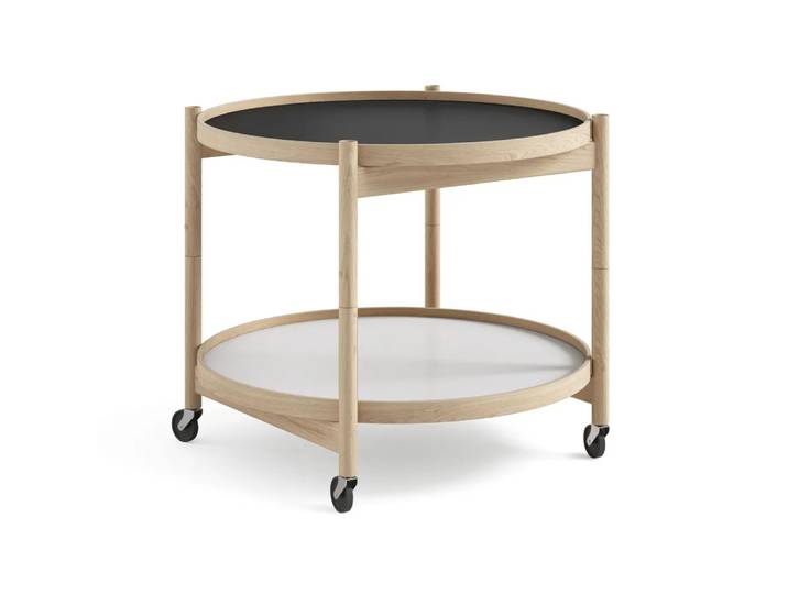 Brdr. Krüger Bølling Tray Table model 60 Servierwagen Sockel, unbehandeltes Eichengestell