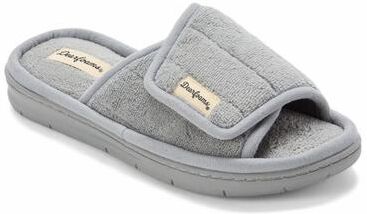 Women's Mickey Terry Adjustable Slide by Dearfoams in Sleet (Size XL M)
