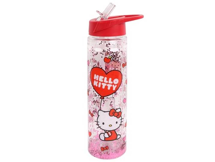 Hello Kitty Plastic fles met rietje, transparante waterfles 550ml