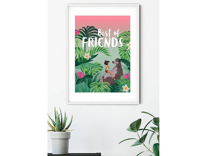 Wandbild Jungle Book Best of Friends 50 x 70cm Multicolor