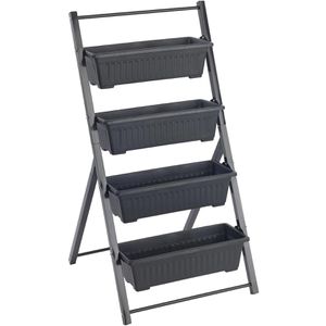 Maximex Hochbeet 9942580500, aus Kunststoff, 57 x 62 x 108 cm, 56 Liter, schwarz