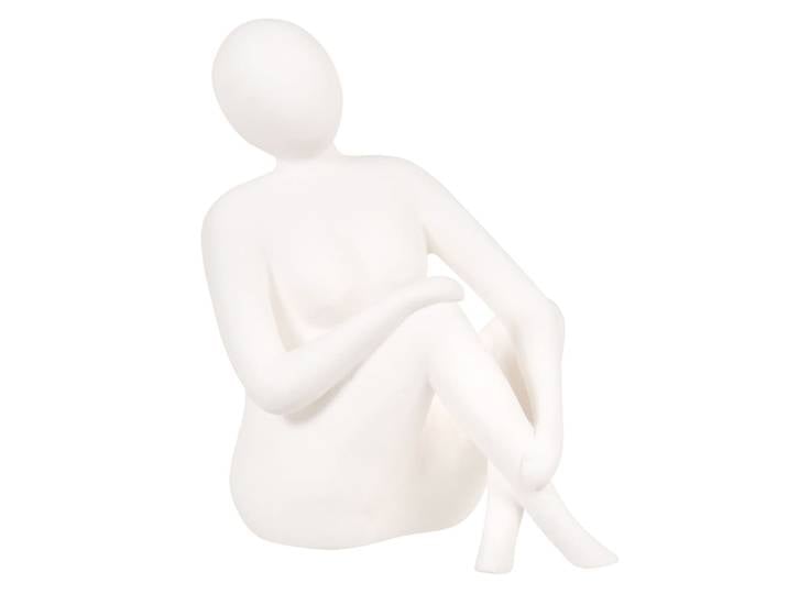 Frauen-Statuette aus weißem Steingut, H21cm
