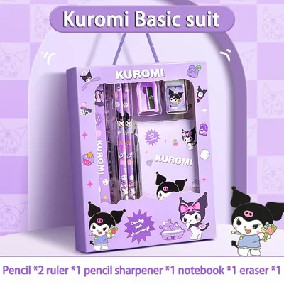 Cinnamoroll School Supplies, Sanrio Kuromi Stationery Set, My Melody Rulers, Study Pencils Erasers Gifts kuromi a