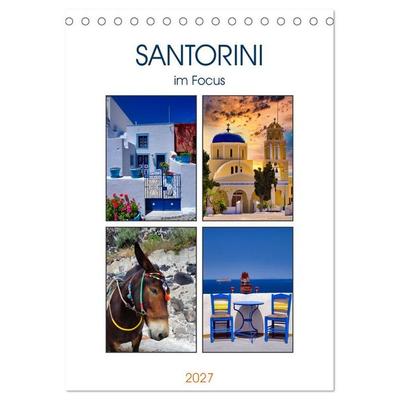 Santorini im Focus (Tischkalender 2027 DIN A5 hoch), CALVENDO Monatskalender
