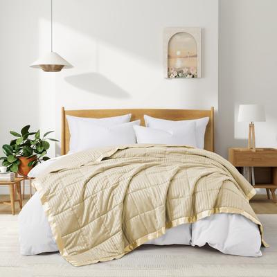 Peace Nest Hotel Quality Luxury Lightweight Jacquard Soft Bed Blanket with Satin Trim, Cozy and Warm