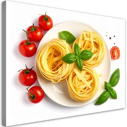 LEINWANDBILD Nudeln Kräuter Tomaten 100x70cm