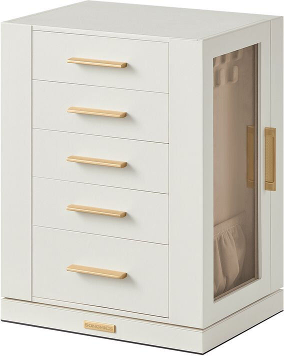 Symple Stuff Jewellery Cabinet Jewelry Armoire White 28.5cm H X 22.2cm W X 16cm D