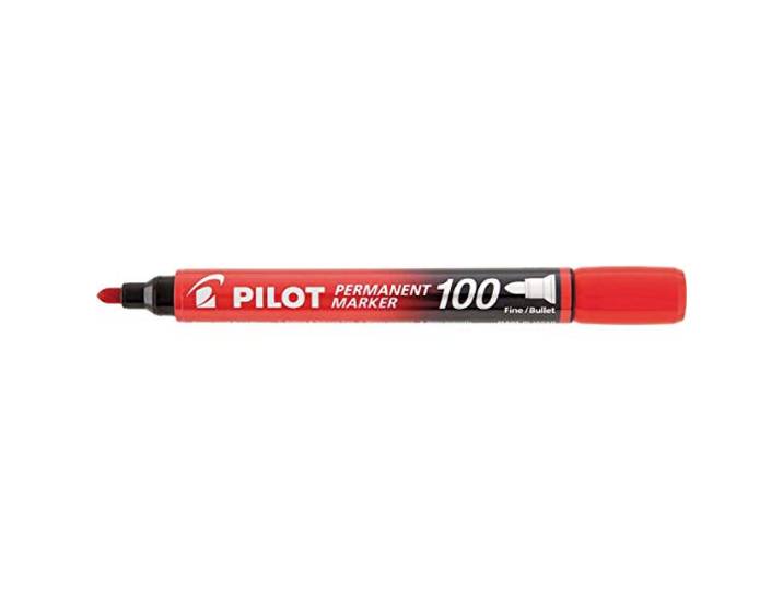 Pilot Sca-100-r - Pack van 12 permanente markers, conische punt, rood