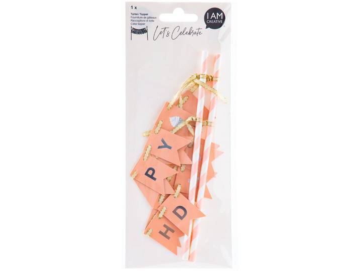 Tortendekoration I am creative lachs Karton H 25 cm