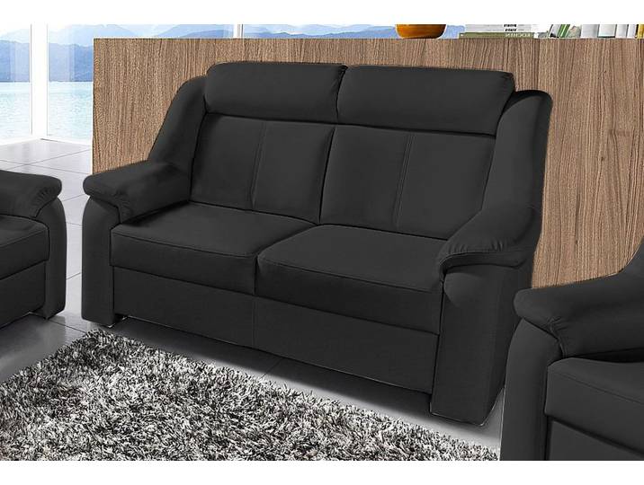 2-Sitzer Sofa, PRIMABELLE-Microfaser & Naturleder, Schwarz, 140×95 cm, Sit & More