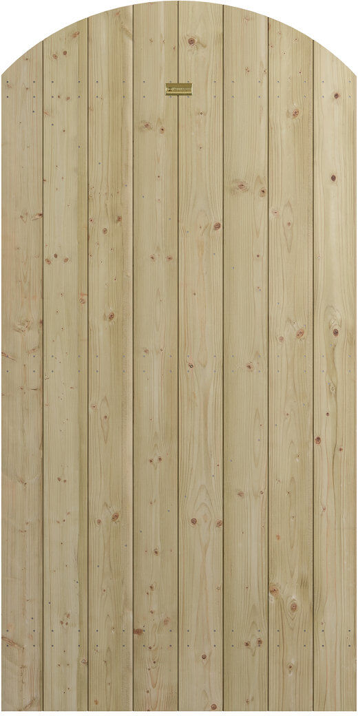 Rowlinson Tongue & Groove Arch Top Wooden Gate Natural 90cm W X 180cm H X 3.5cm D