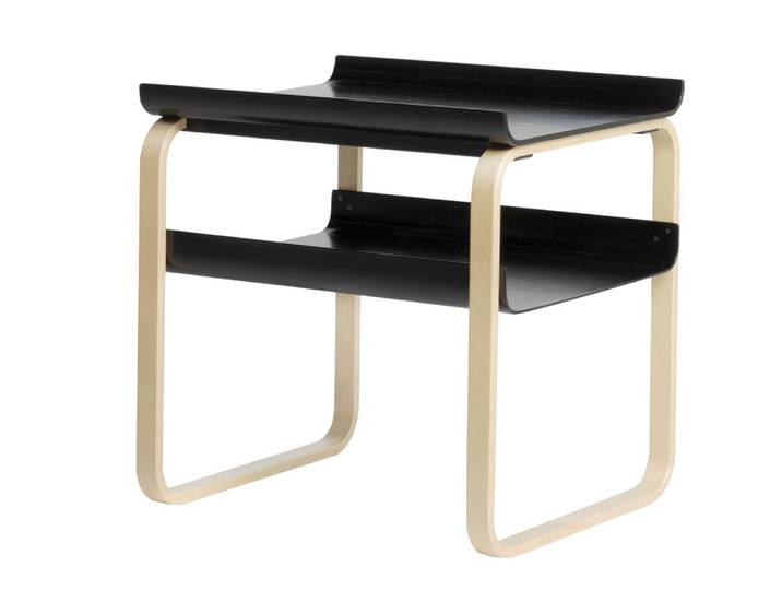 ARTEK table basse SIDE TABLE 915 (Naturel, étagères noires - Bouleau)