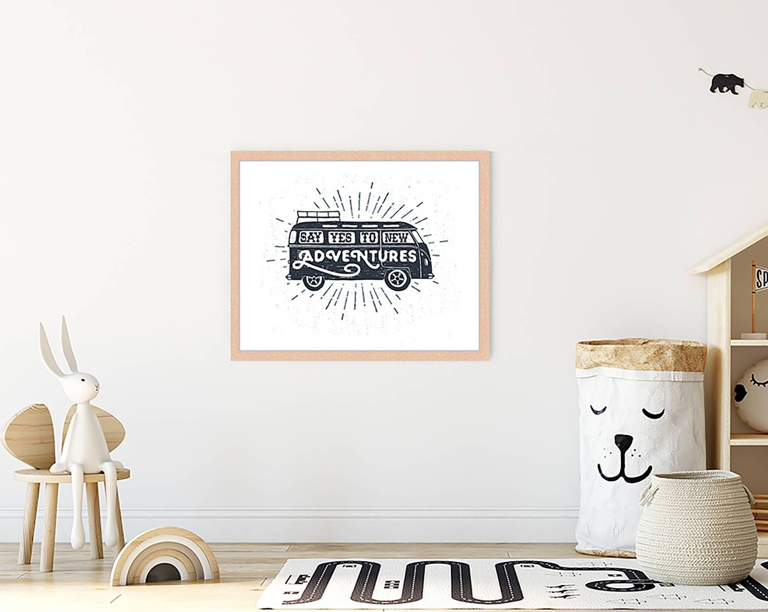 home24 Say Yes To New Adventures Poster met Typografie, Meerdere Kleuren, 43 x 53 cm