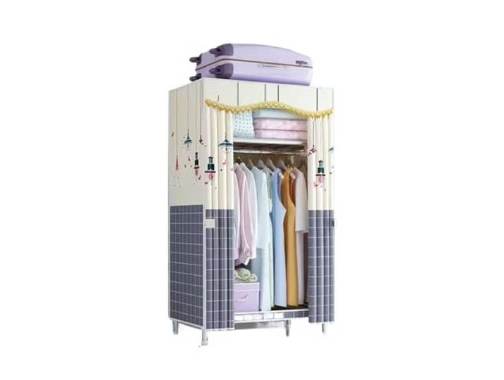 Mobiler Kleiderschrank Einfache Tragbare Kleiderschrank-Abdeckung For Zuhause, Kleiderschrank, Regale, Kleidung, Aufbewahrung, Organizer Schneller und einfacher Aufbau(Multi-colored,82x45x170cm)